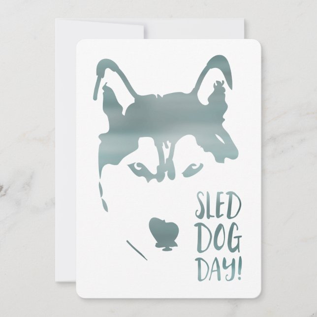 sled dog day invitation (Front)