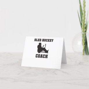Sled Hockey Coach Letterpress Thank You Card