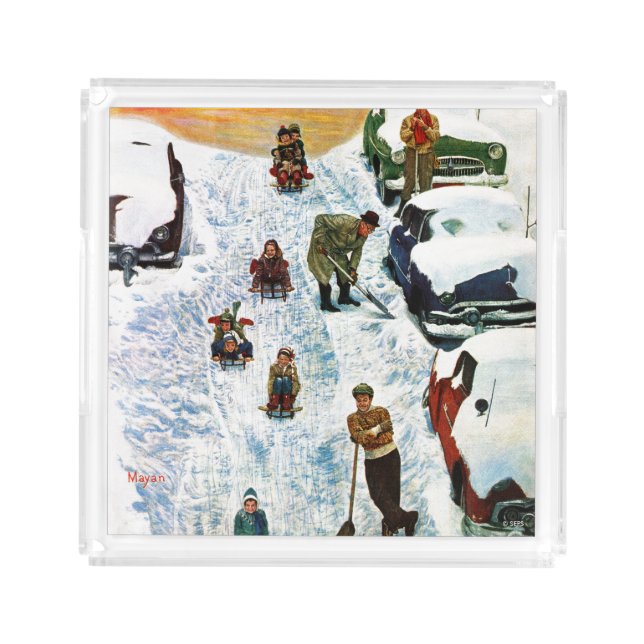 Sledding and Digging Out Acrylic Tray (Front)