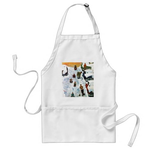 Sledding and Digging Out Adult Apron