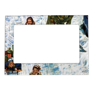 Sledding and Digging Out Magnetic Picture Frame