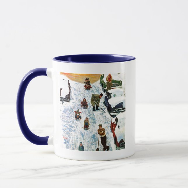 Sledding and Digging Out Mug (Left)