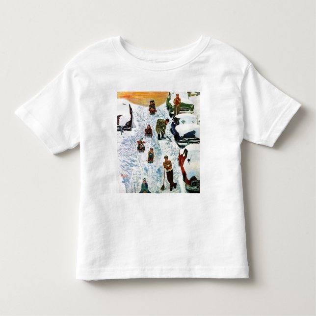 Sledding and Digging Out Toddler T-shirt (Front)