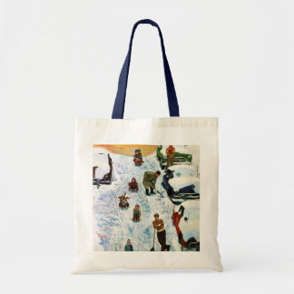 Sledding and Digging Out Tote Bag