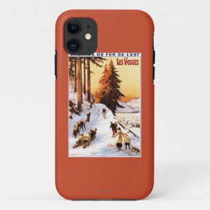 Sledding and Skiing at Vosges Poster iPhone 11 Case