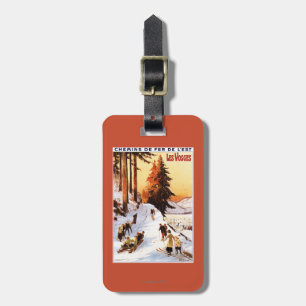 Sledding and Skiing at Vosges Poster Luggage Tag