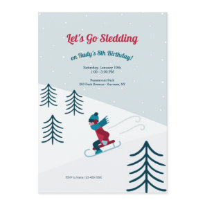Sledding Birthday Party Invitation