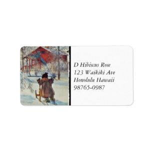 Sledding by the Wash House Label