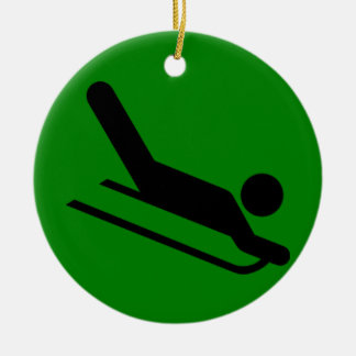 Sledding Ceramic Ornament