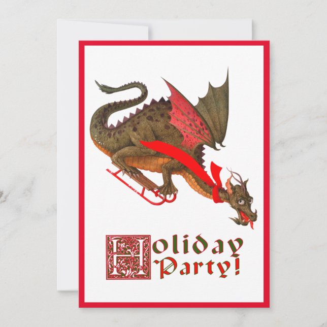 Sledding Dragon Invitation (Front)