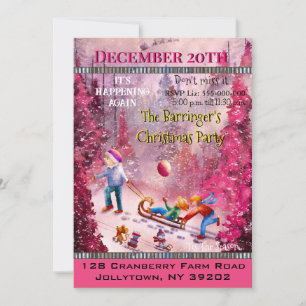 Sledding Funtime Annual Christmas Party Invitation