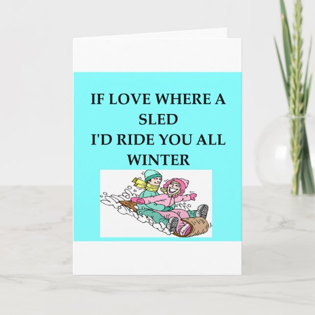 sledding holiday card (Front)