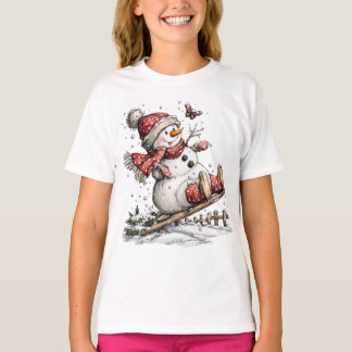 Sledding In The Snow T-Shirt