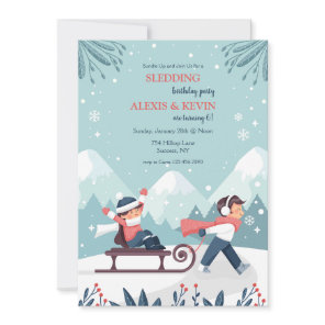 Sledding Kids Invitation