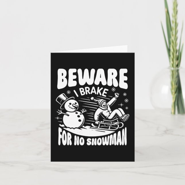 Sledding Snow Sled Winter Sport Winter Outdood Act Card (Front)