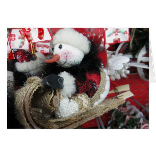 Sledding Snowman Cards (Front Horizontal)