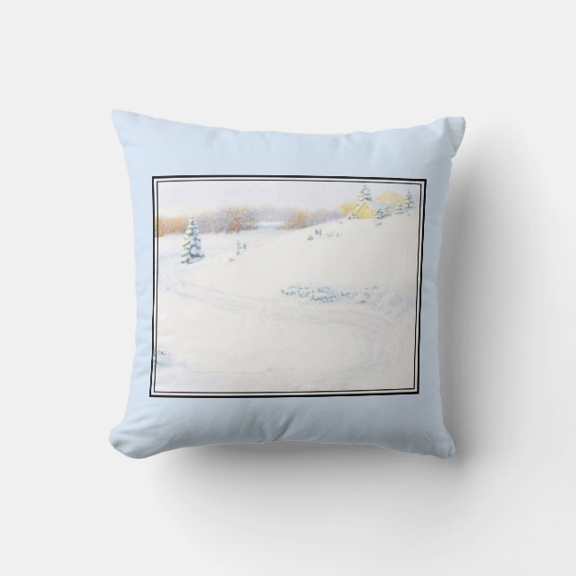 Sledding - throw pillow (Front)