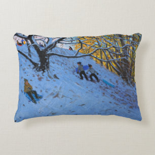 Sledging Allestree Golf course Decorative Pillow