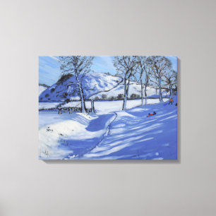 Sledging Derbyshire Peak District 2012 Canvas Print