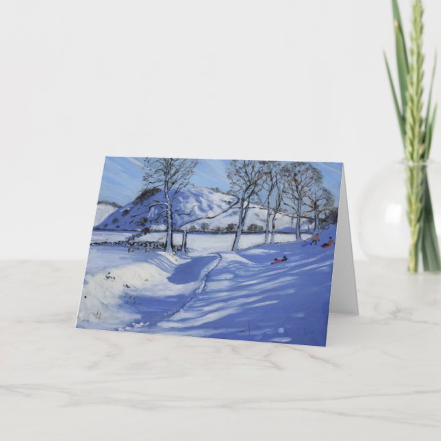 Sledging Derbyshire Peak District 2012 Holiday Card (Front)