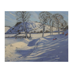 Sledging Derbyshire Peak District 2012 Wood Wall Decor