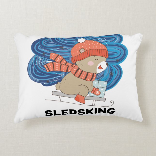Sledsking Personalizable  Accent Pillow (Front)