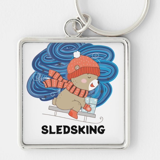 Sledsking Personalizable  Keychain (Front)