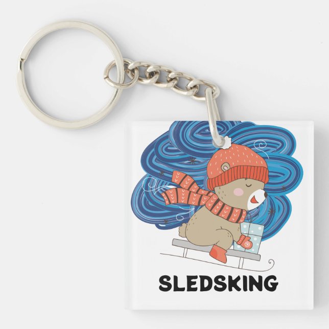 Sledsking Personalizable  Keychain (Front)