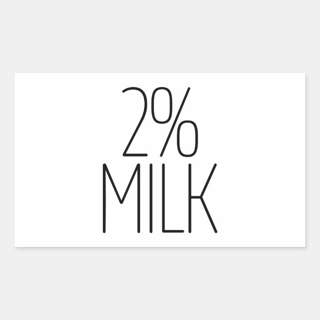Sleek 2% Milk Rectangular Sticker (Front)