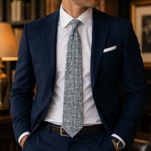 Sleek Abstract Grid Sophistication Neck Tie