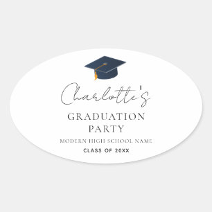 Sleek Academic Aspirations Graduation Year 2026 Oval Sticker