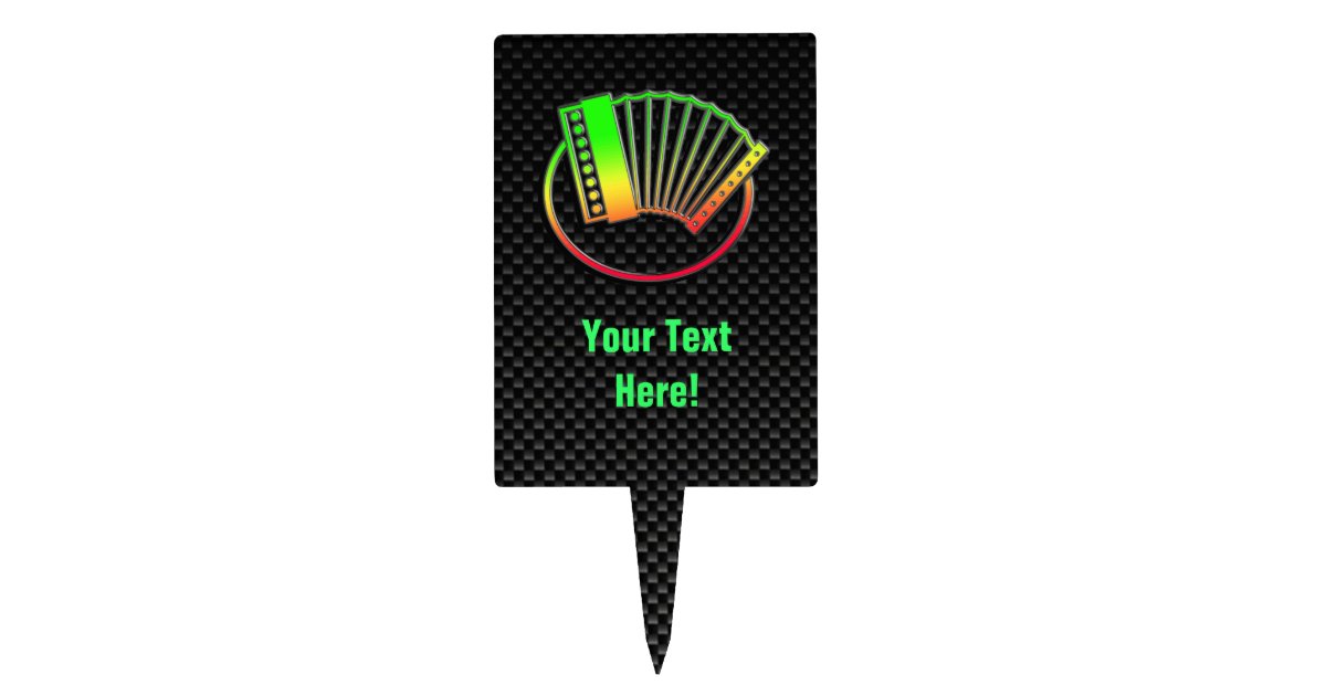 Sleek Accordion Cake Topper Zazzle