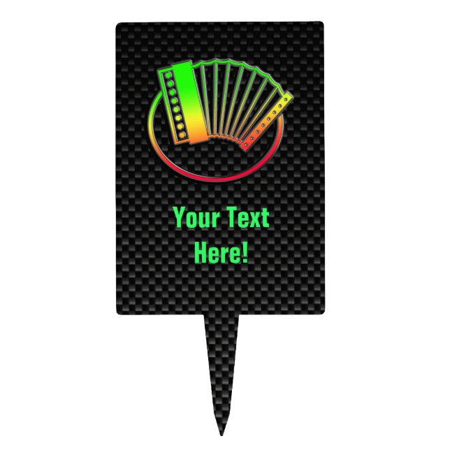 Sleek Accordion Cake Topper (Front)