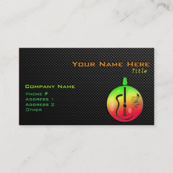 Sleek Acoustic Guitar Business Card by MusicPlanet at Zazzle