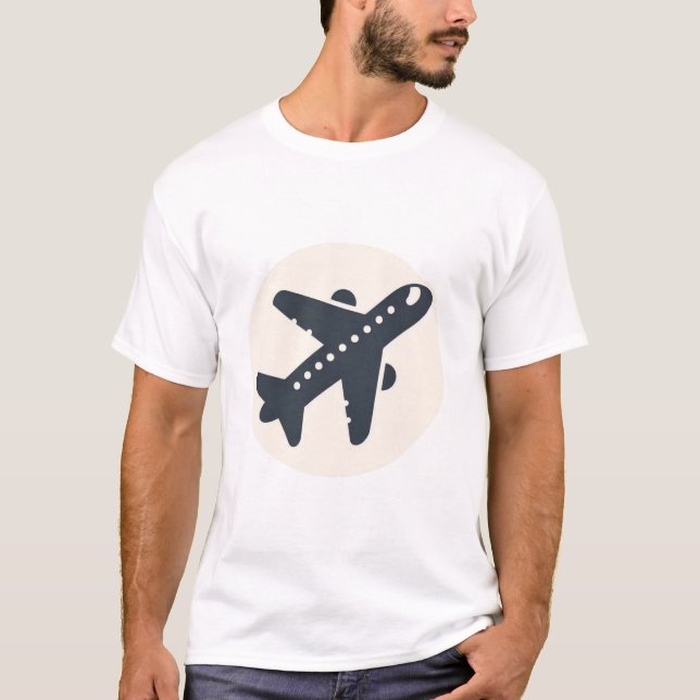 Sleek Airplane Icon Design for Travel Gear T-Shirt (Front)