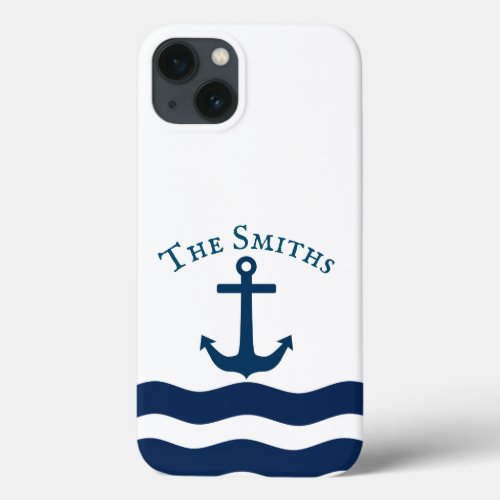 Sleek Anchor Nautical Custom iPhone 13 Case