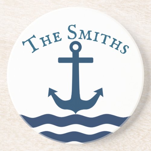 Sleek Anchor Nautical Custom Coaster