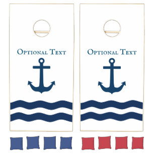 Sleek Anchor Nautical Custom Cornhole Set