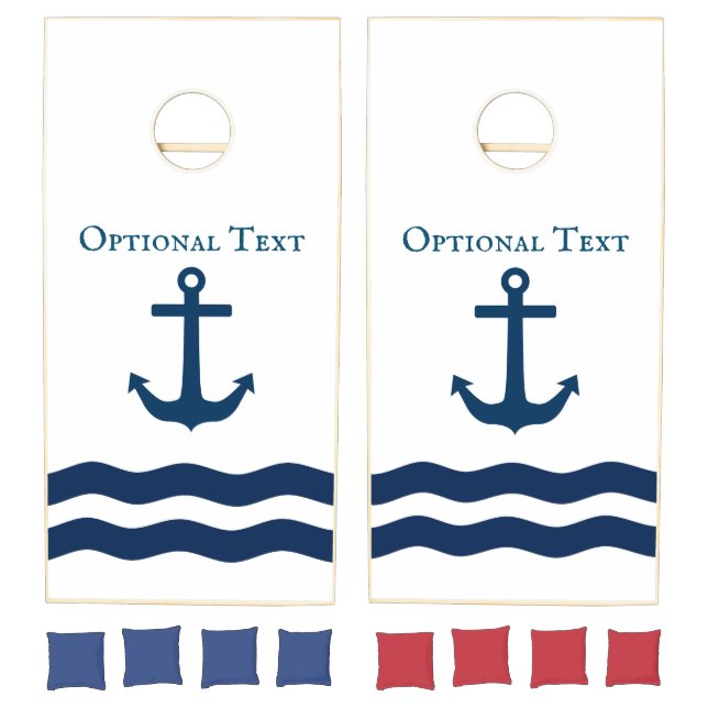 Sleek Anchor Nautical Custom Cornhole Set (Set)