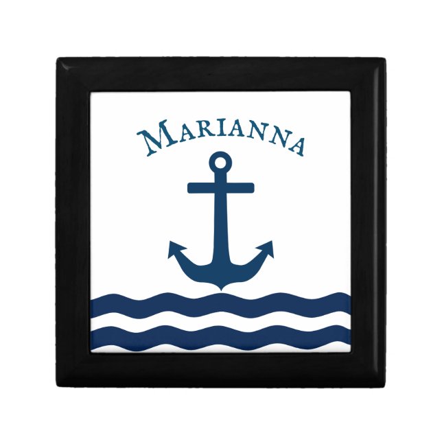 Sleek Anchor Nautical Custom Gift Box (Front)