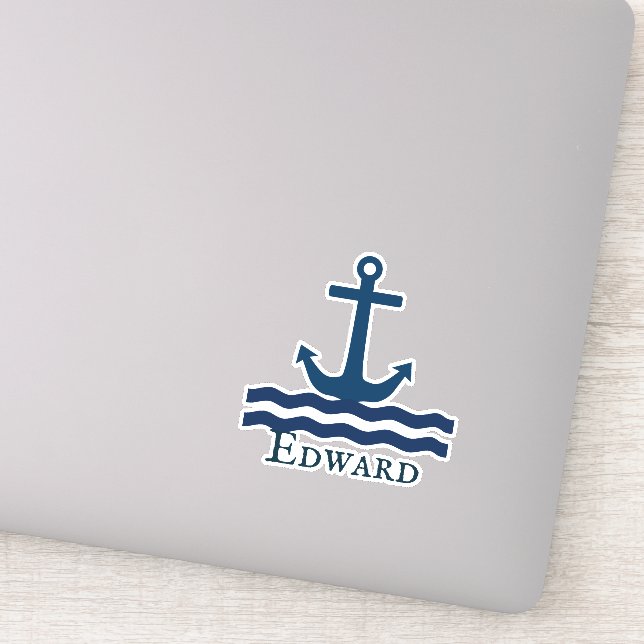 Sleek Anchor Nautical Custom Sticker (Detail)
