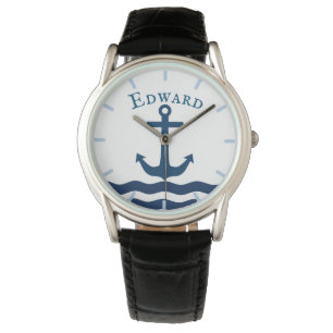 Sleek Anchor Nautical Custom Watch