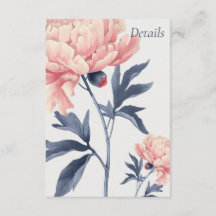 Sleek and floral wedding detail card