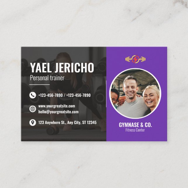 Sleek and Modern Personal Trainer Business Card (Front)