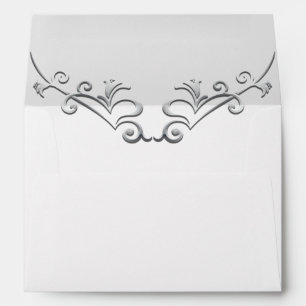 Sleek and Modern Silver Wedding Envelope