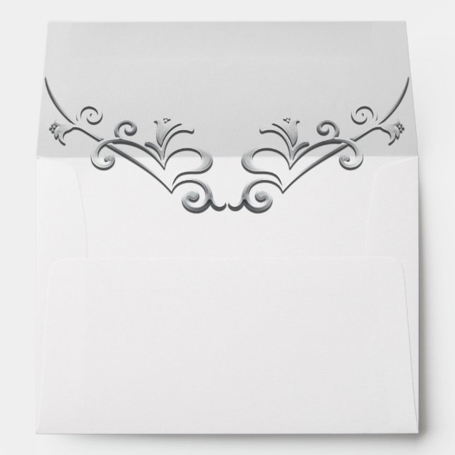 Sleek and Modern Silver Wedding Envelope (Back (Bottom))