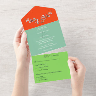 Sleek and Modern Sliver Wedding All In One Invitation