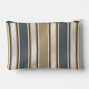 Sleek and Modern Stripe Pattern Accessory Pouch