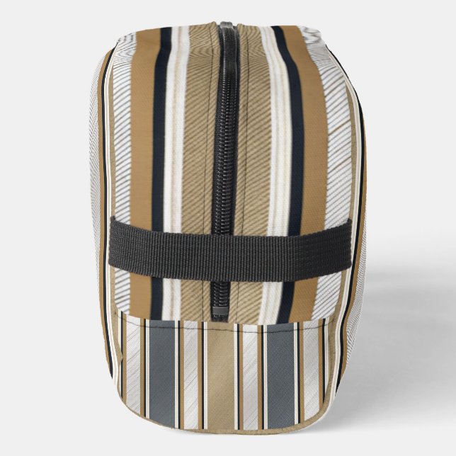 Sleek and Modern Stripe Pattern Dopp Kit (Left)
