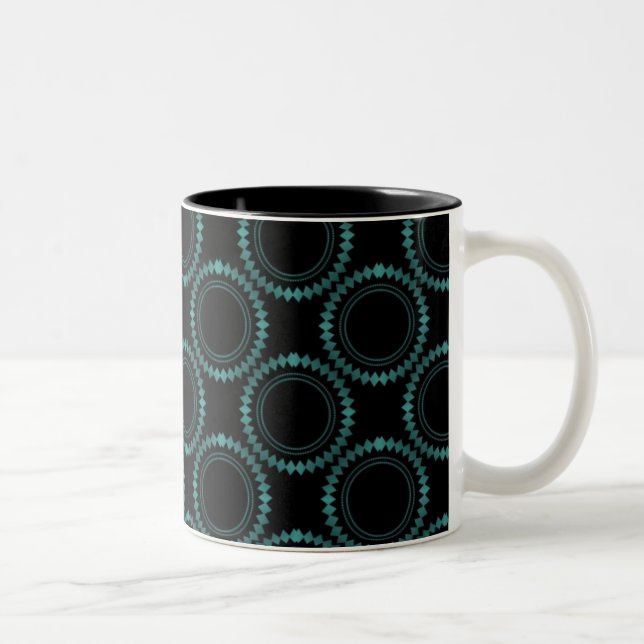Sleek and Polished Mug, Turquoise Two-Tone Coffee Mug (Right)